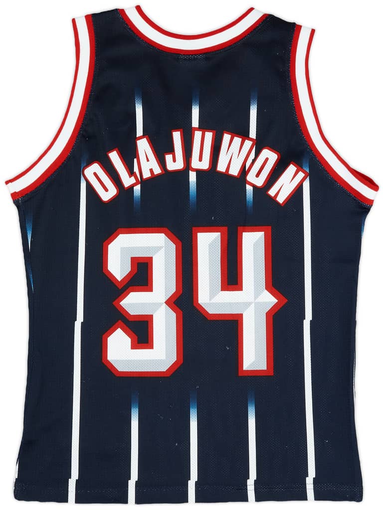 1995-01 Houston Rockets Olajuwon #34 Champion Away Jersey (Very Good) XS
