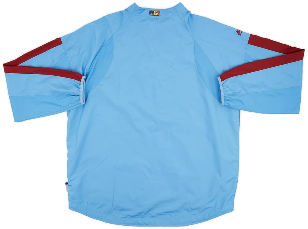  2009 Philadelphia Phillies Cooperstown Collection Majestic 1/4 Zip Rain Jacket (Excellent) XL