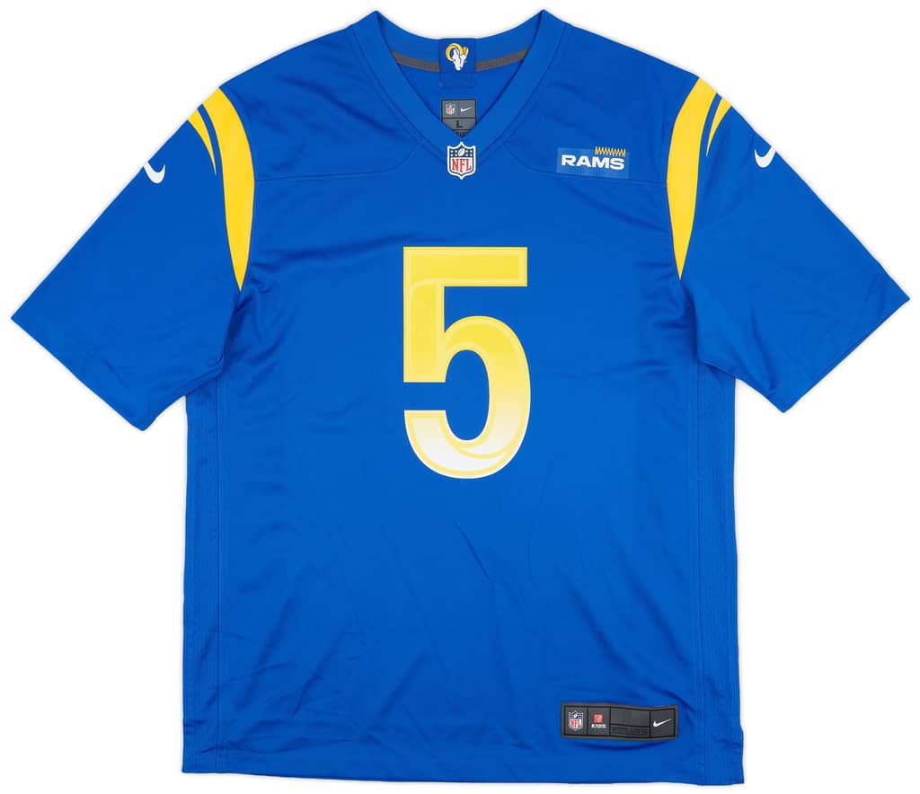 2020-22 LA Rams Ramsey #5 Nike Game Home Jersey (L)