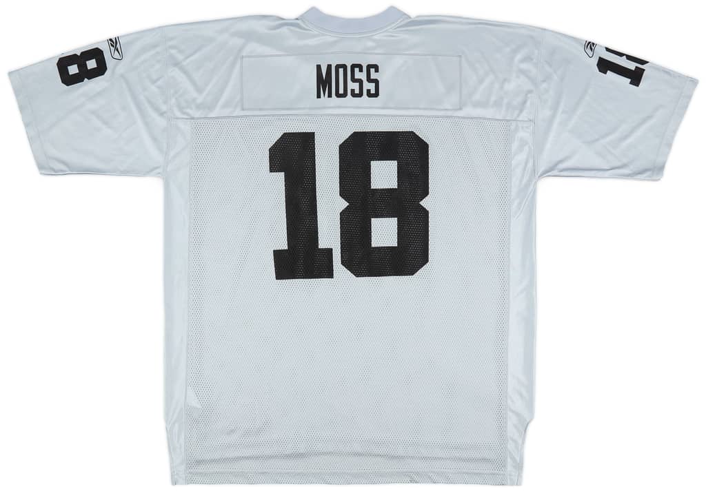 2005-06 Oakland Raiders Moss #18 Reebok On Field Alternate Jersey (Excellent) XXL