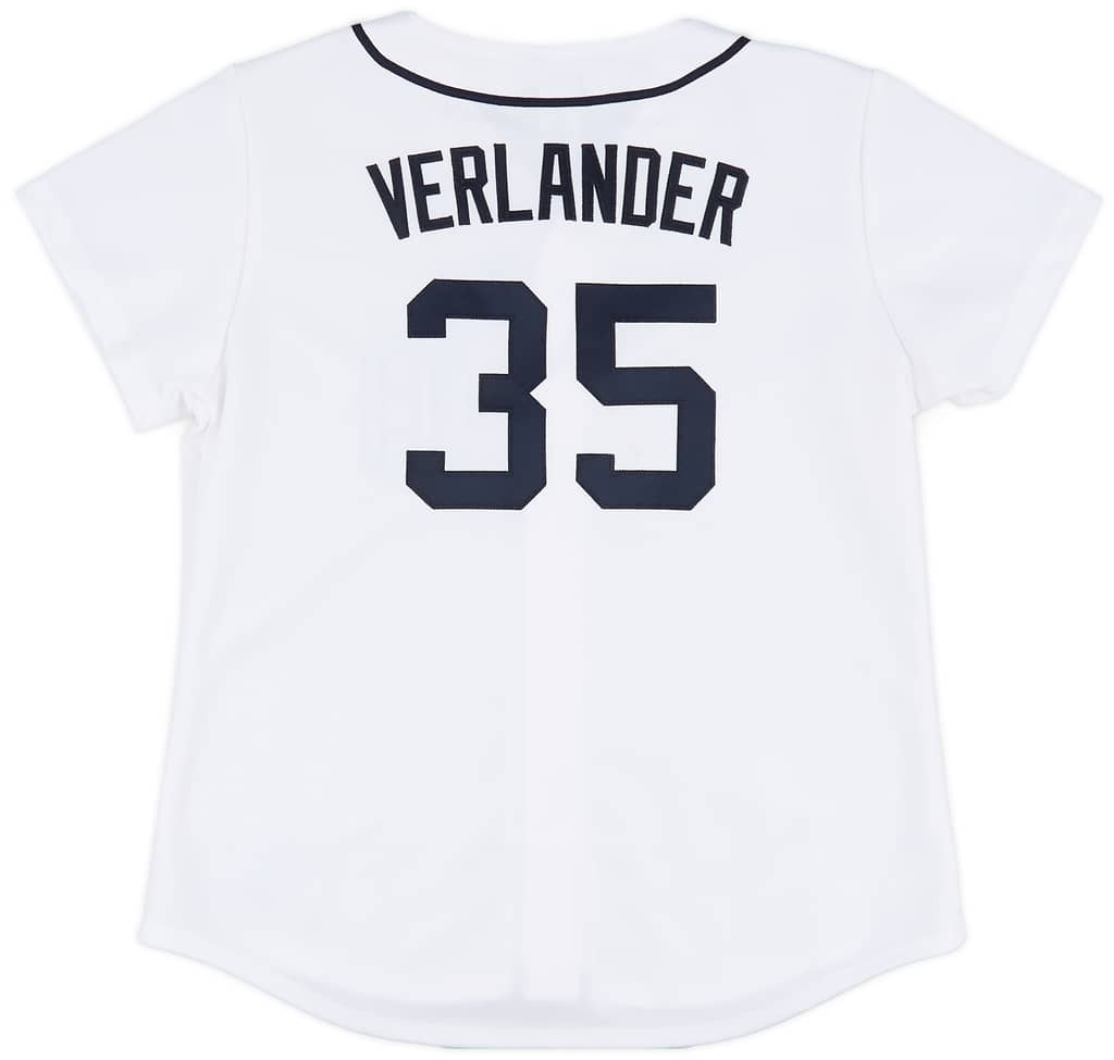 2009-16 Detroit Tigers Verlander #35 Majestic Home Jersey Womens (Excellent) M