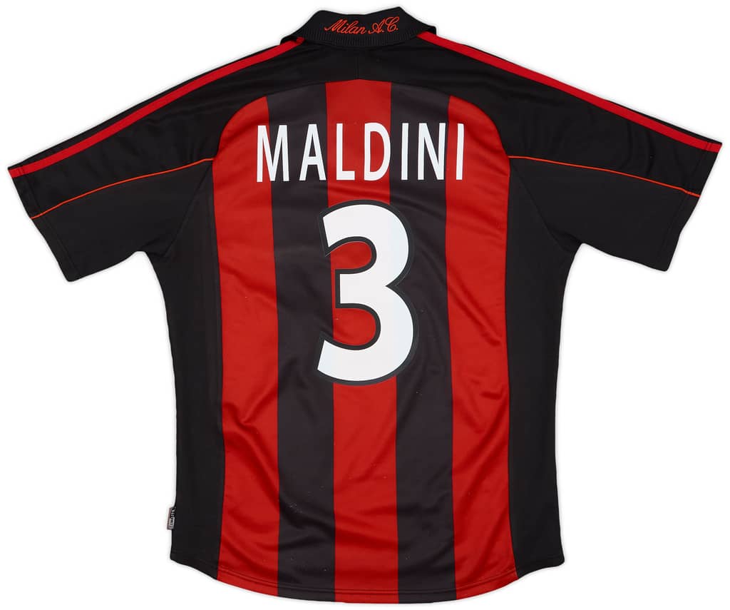 2000-02 AC Milan Home Shirt Maldini #3 - 6/10 - (M)
