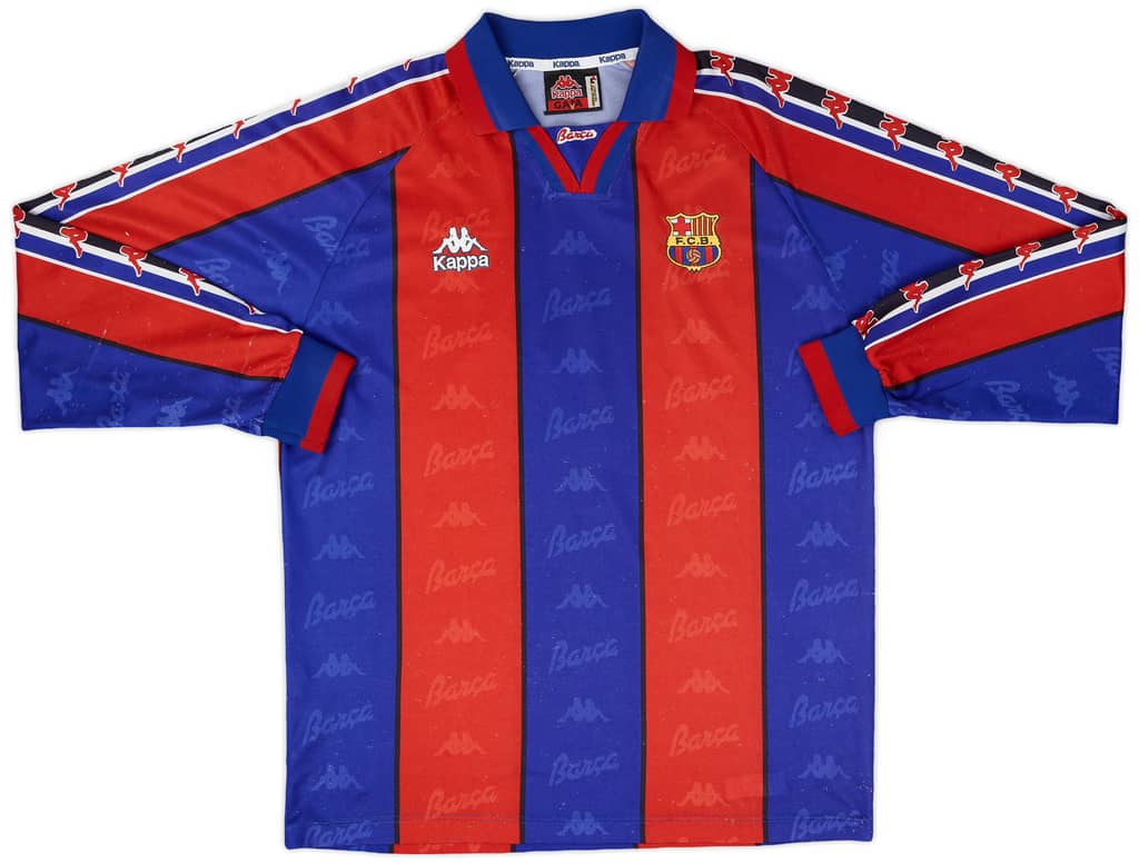 1995-97 Barcelona Home L/S Shirt - 9/10 - (L)