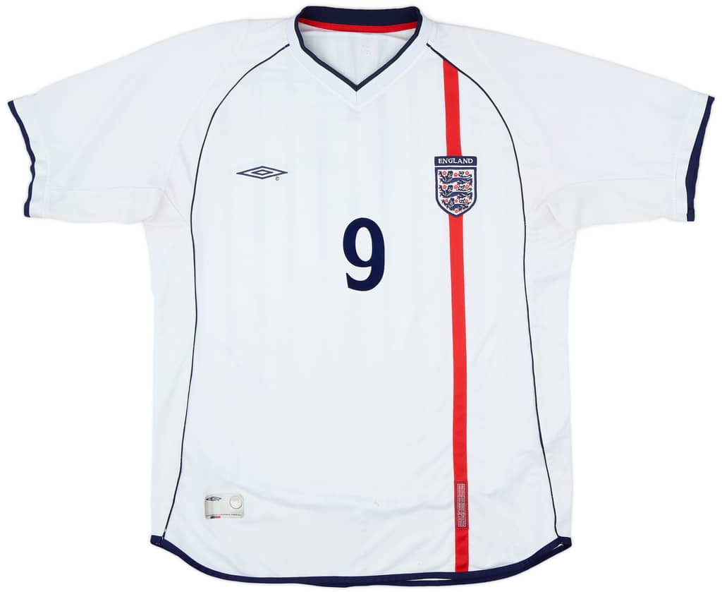 2001-03 England Home Shirt Fowler #9 - 6/10 - (XXL)
