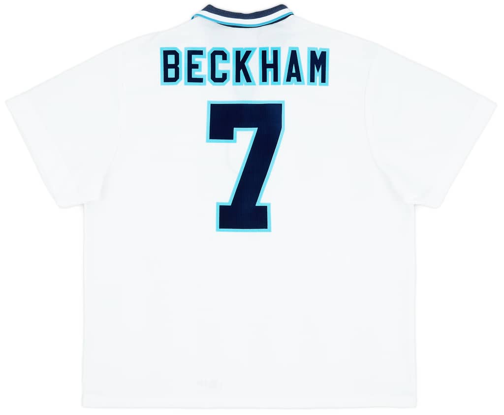 1995-97 England Home Shirt Beckham #7 - 9/10 - (XL)