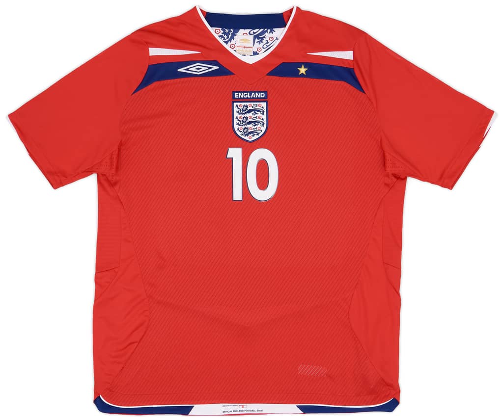 2008-10 England Away Shirt Rooney #10 - 8/10 - (XL)