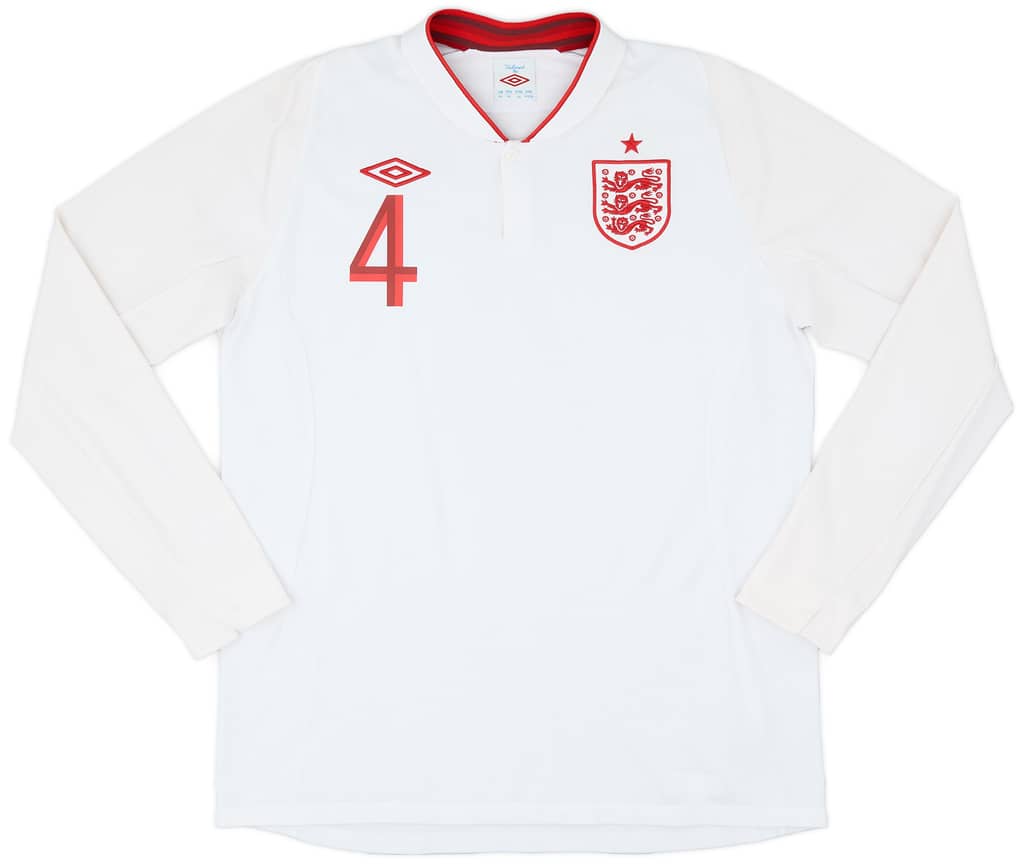 2012-13 England Home L/S Shirt Gerrard #4 - 10/10 - (L)