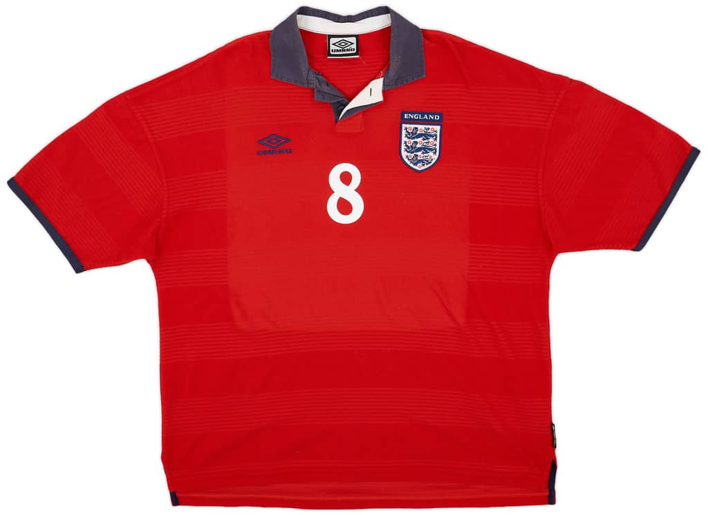 1999-01 England Away Shirt Scholes #8 - 8/10 - (XXL)