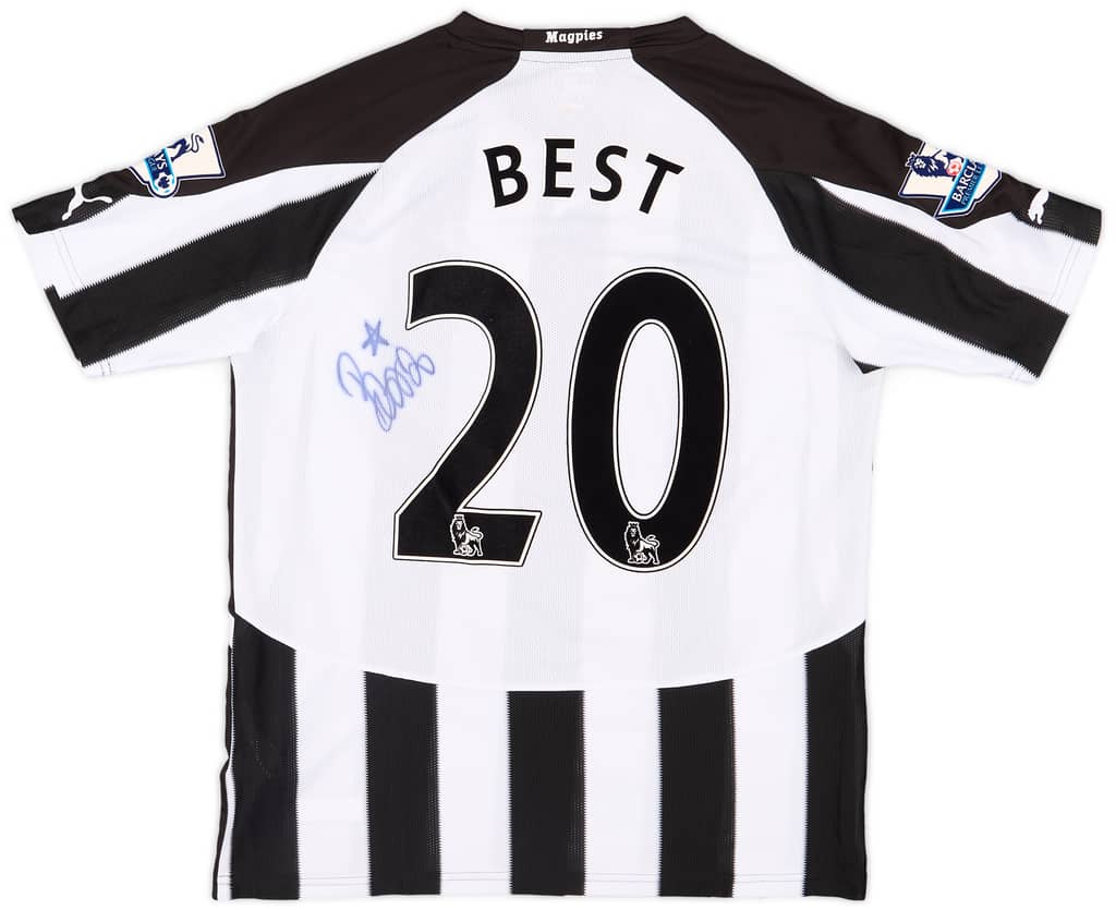 2010-11 Newcastle Match Issue Signed Home Shirt Best #20