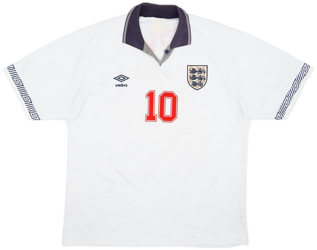 1990-92 England Home Shirt Lineker #10 - 8/10 - (L)