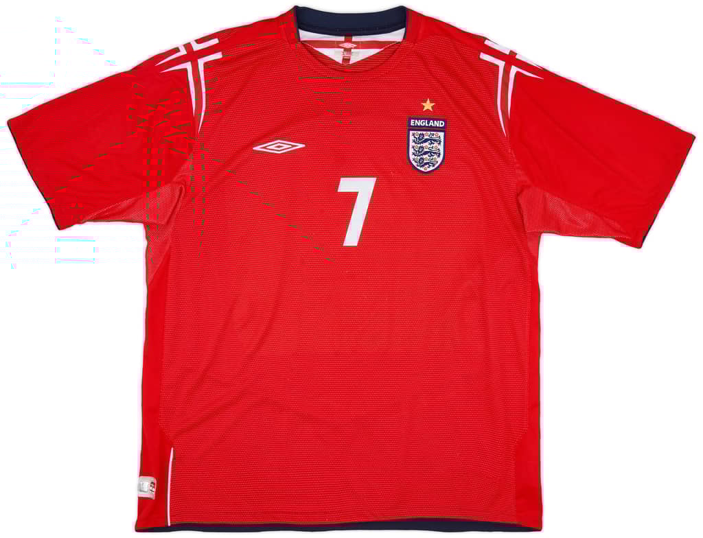 2004-06 England Away Shirt Beckham #7 - 6/10 - (XXL)
