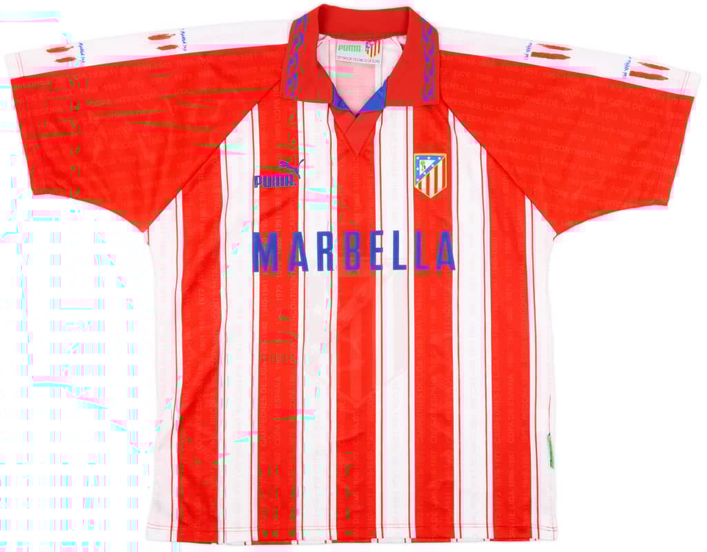 1995-96 Atletico Madrid Home Shirt - 8/10 - (L)