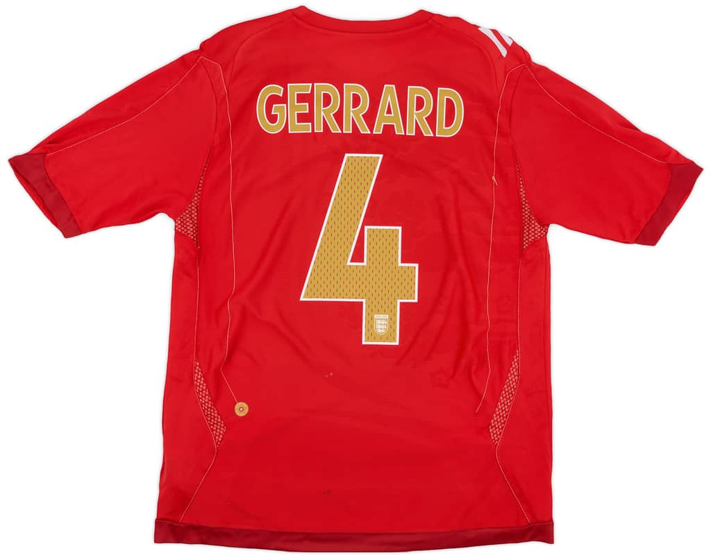 2006-08 England Away Shirt Gerrard #4 - 6/10 - (L)