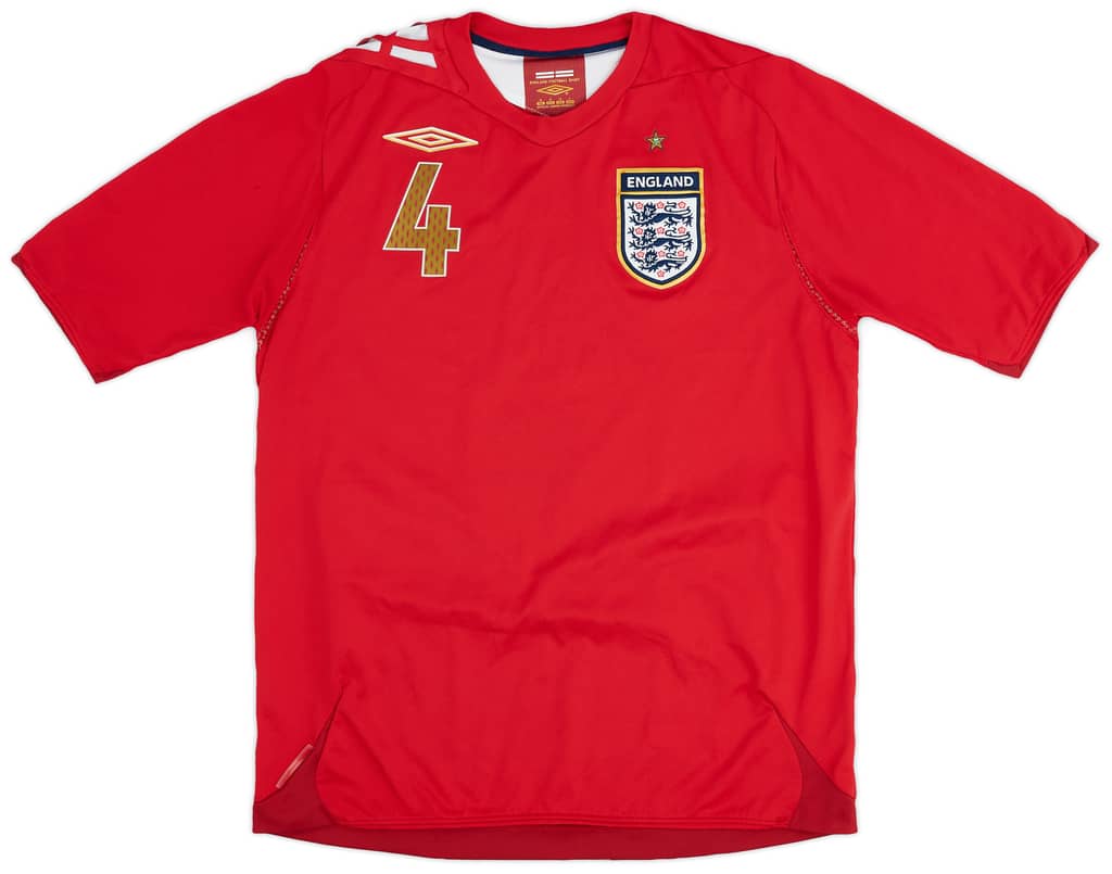 2006-08 England Away Shirt Gerrard #4 - 7/10 - (M)