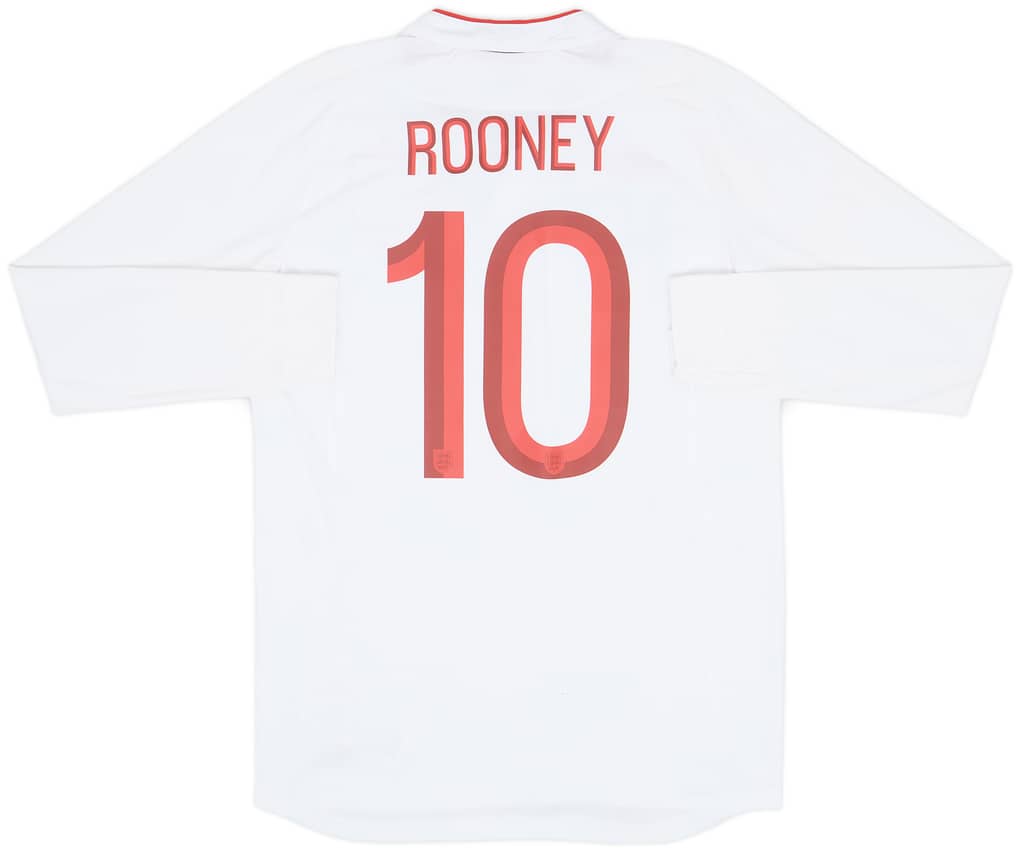 2012-13 England Home L/S Shirt Rooney #10 - 9/10 - (M)