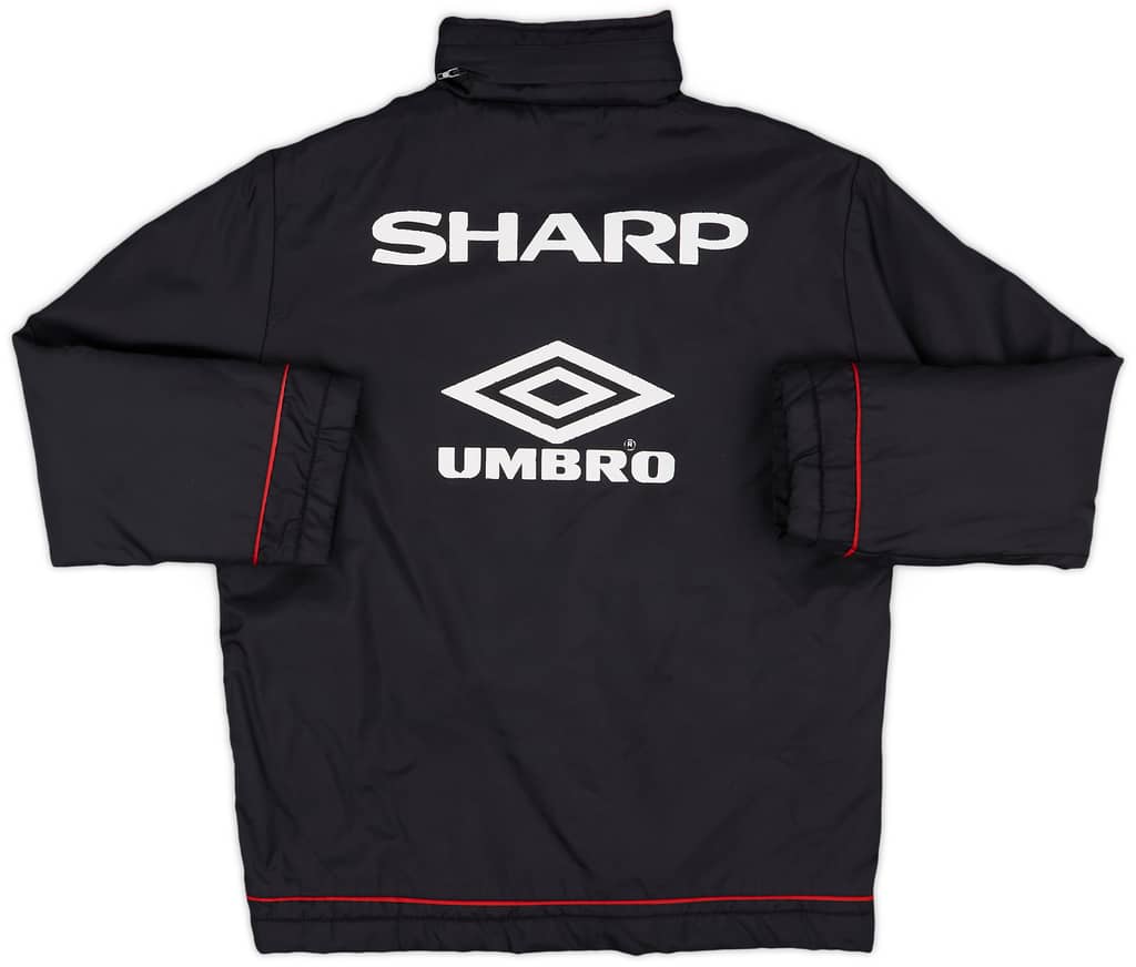 1998-99 Manchester United Umbro Padded Bench Coat - 7/10 - (M.Boys)