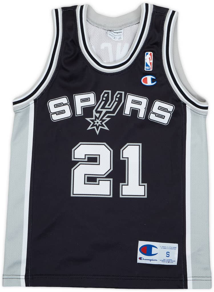 2002-10 San Antonio Spurs Duncan #21 Champion Away Jersey - 9/10 - (S.Boys)