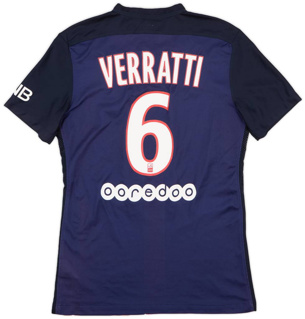 2015-16 Paris Saint-Germain Authentic Home Shirt Verratti #6 - 8/10 - (S)