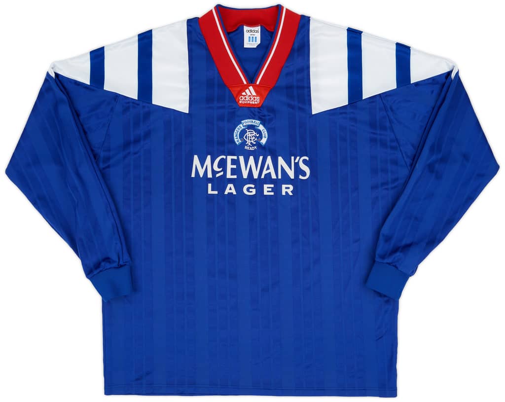 1992-94 Rangers Player Issue Home L/S Shirt - 9/10 - (L/XL)