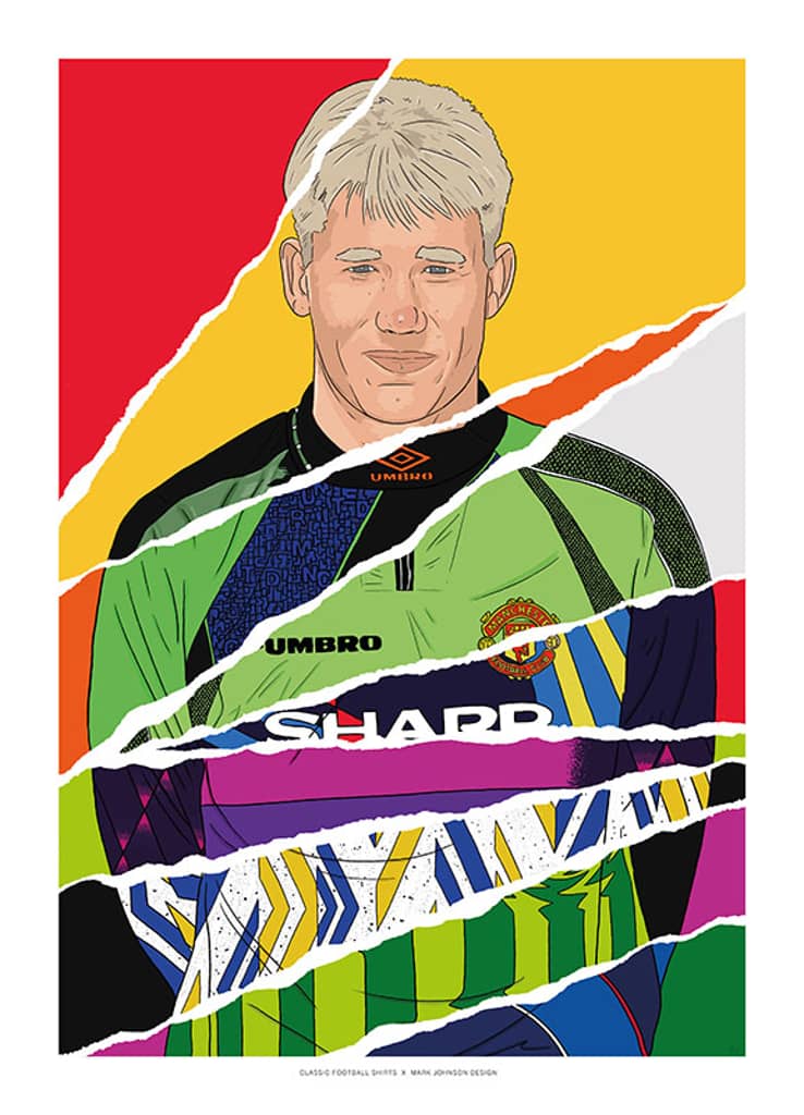 1991-1999 Peter Schmeichel Career In Shirts A3 Print/Poster
