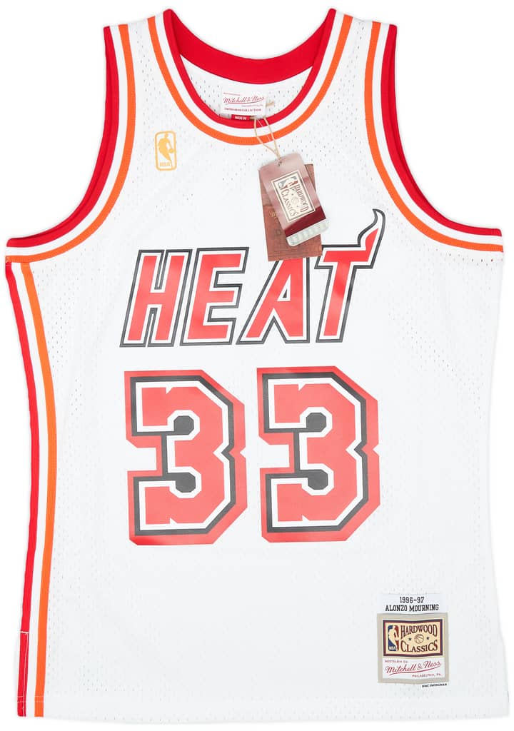1996-97 Miami Heat Mourning #33 Mitchell & Ness Hardwood Classics Swingman Home Jersey (M)