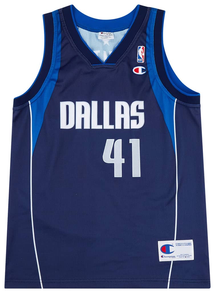 2001-10 Dallas Mavericks Nowitzki #41 Champion Away Jersey (Excellent) S
