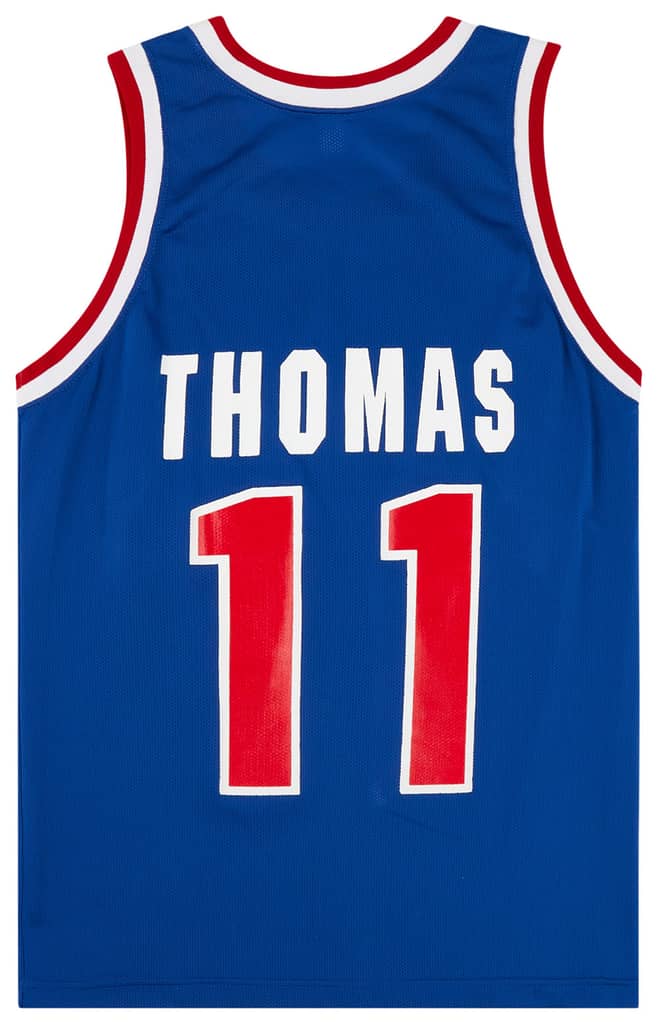 1991-94 Detroit Pistons Thomas #11 Champion Away Jersey (Excellent) S