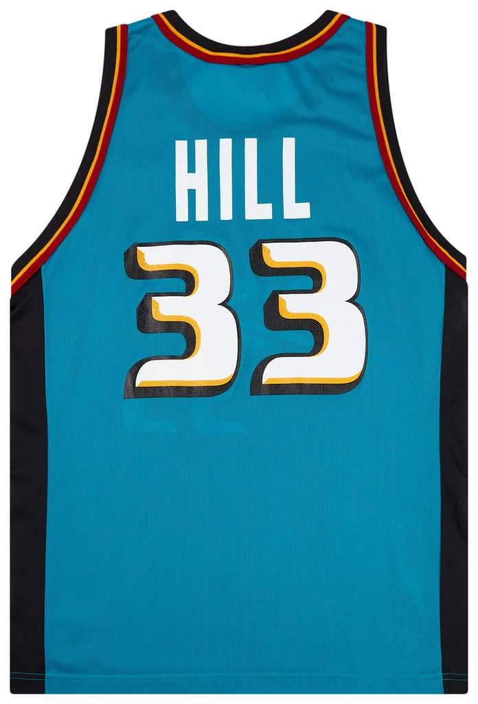 1996-00 Detroit Pistons Hill #33 Champion Away Jersey (Excellent) XL