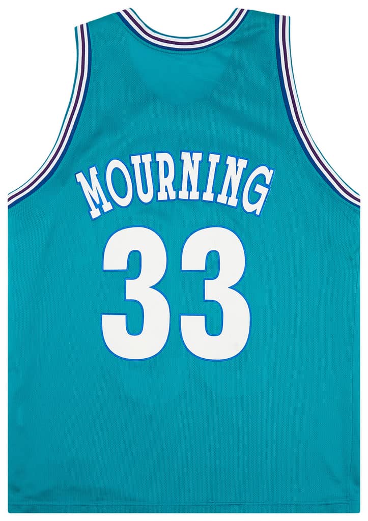 1992-95 Charlotte Hornets Mourning #33 Champion Away Jersey (Excellent) XL