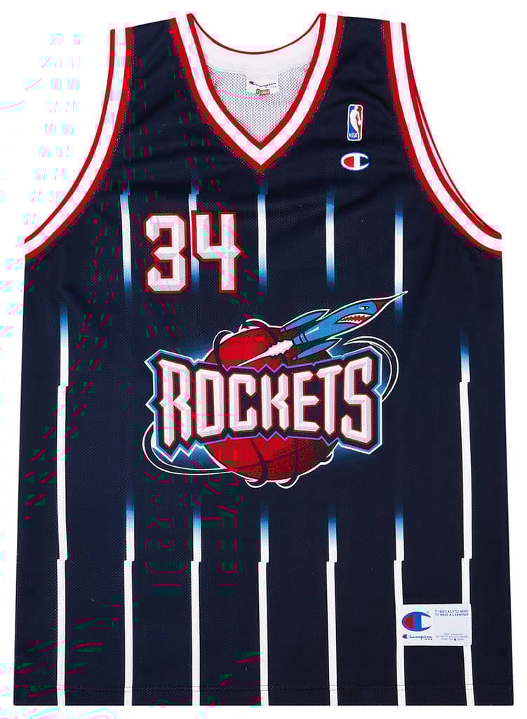 1995-01 Houston Rockets Olajuwon #34 Champion Away Jersey (Very Good) XL