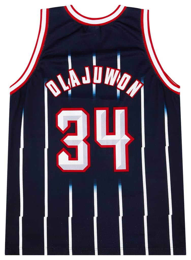 1995-01 Houston Rockets Olajuwon #34 Champion Away Jersey (Very Good) XL