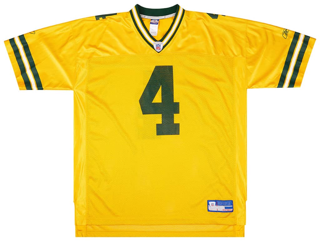 2002-04 Green Bay Packers Favre #4 Reebok On Field Alternate Jersey (Excellent) XXL