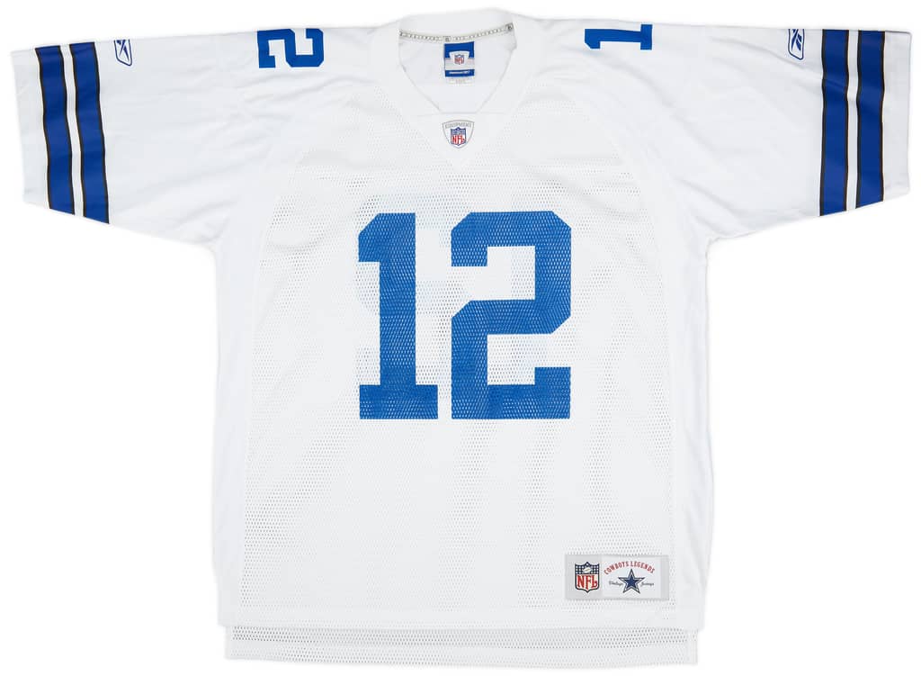 1969-79 Dallas Cowboys Staubach #12 Reebok Throwback Away Jersey (Excellent) XL