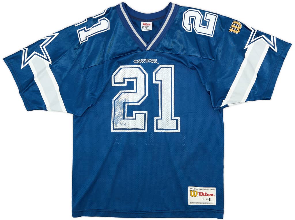 1996-97 Dallas Cowboys Sanders #21 Wilson Home Jersey (Good) L.Kids