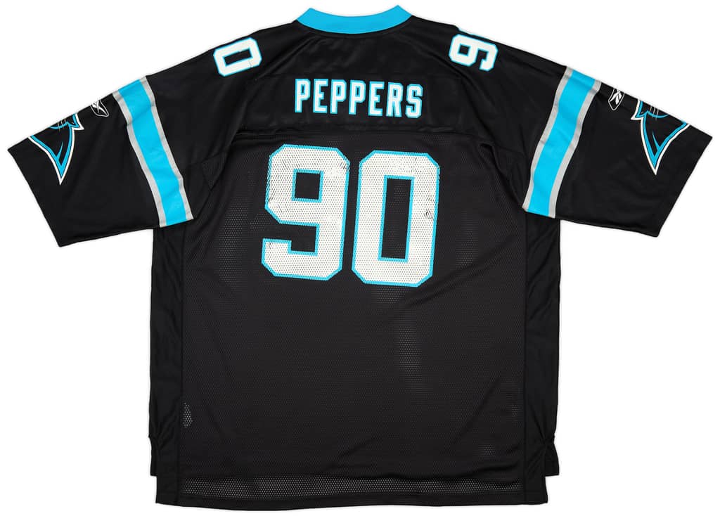 2002-04 Carolina Panthers Peppers #90 Reebok On Field Home Jersey (Good) 3XL