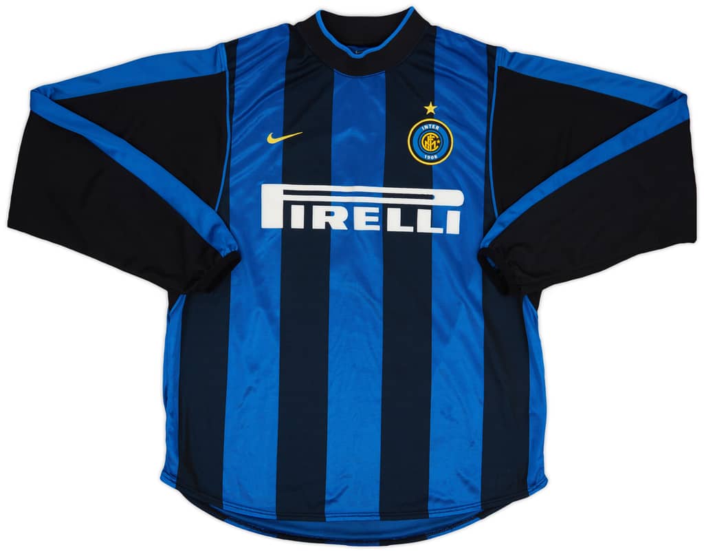 2000-01 Inter Milan Home L/S Shirt Di Biagio #14 - 9/10 - (L)