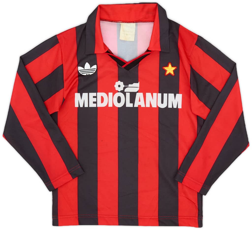 1991-92 AC Milan Home L/S Shirt - 8/10 - (XXS)