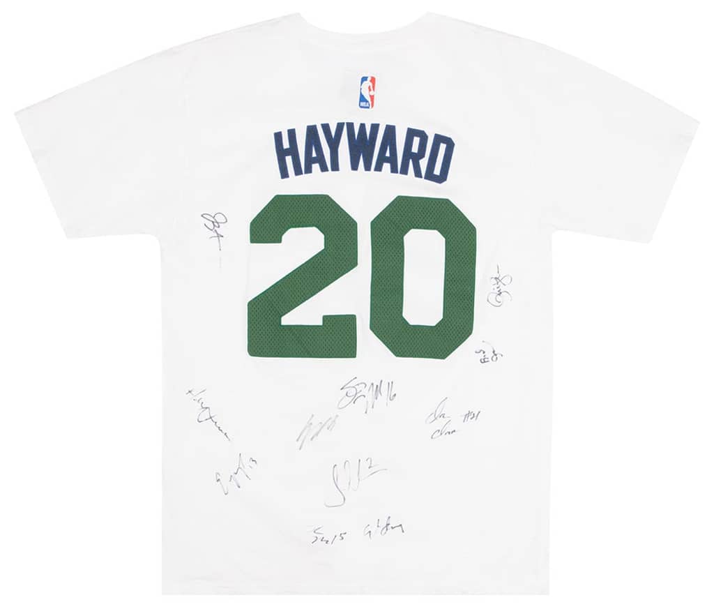 2014 Utah Jazz Hayward #20 Signed adidas Tee L