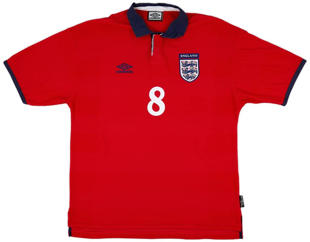 1999-01 England Away Shirt Scholes #8 - 10/10 - (L)