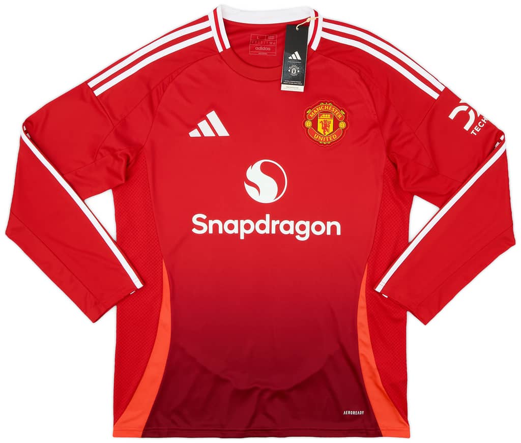 2024-25 Manchester United Home L/S Shirt Mainoo #37