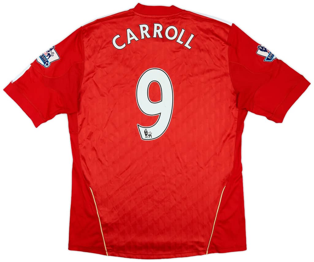 2010-12 Liverpool Home Shirt Carroll #9 - 6/10 - (L)