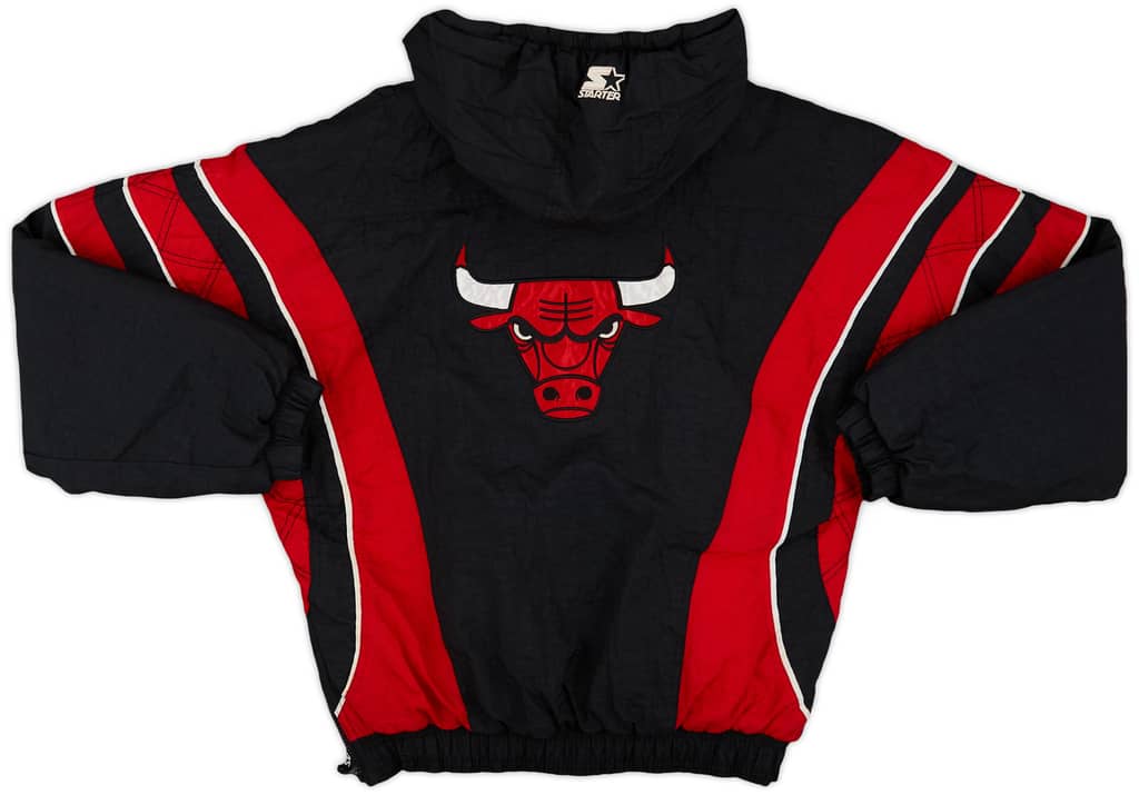 1990s Chicago Bulls Starter 1/2 Zip Rain Coat - 6/10 - (XL.Boys)
