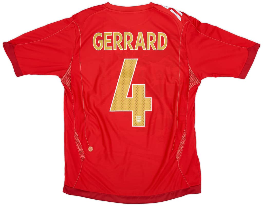 2006-08 England Away Shirt Gerrard #4 - 7/10 - (L)