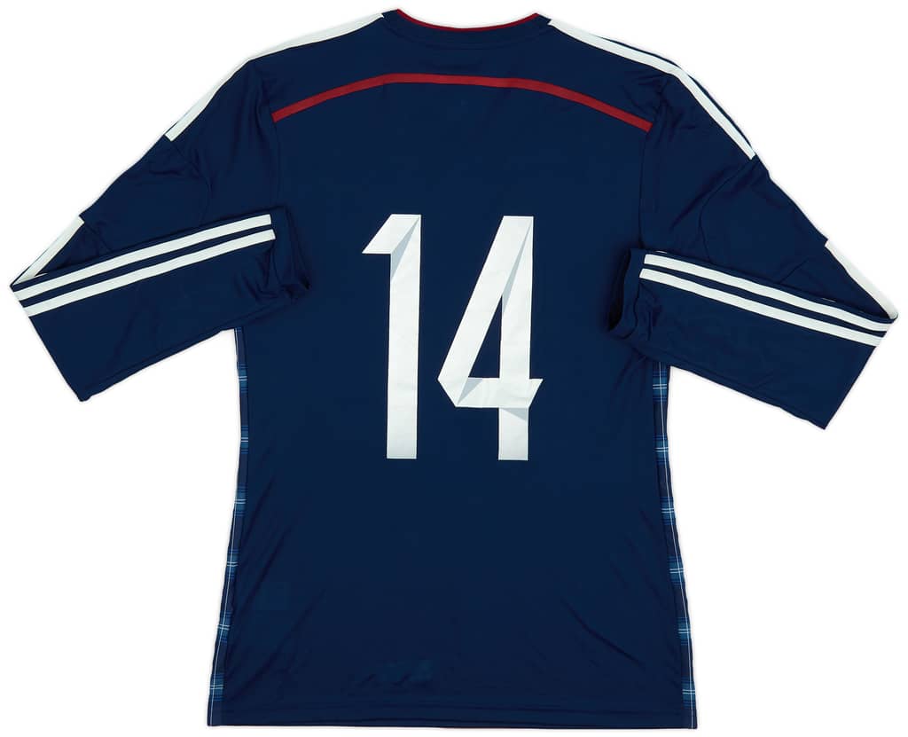 2014-15 Scotland Player Issue Home L/S Shirt #14 - 9/10 - (M)