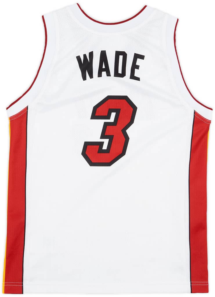2003-10 Miami Heat Wade #3 Champion Home Jersey - 8/10 - (M.Boys)