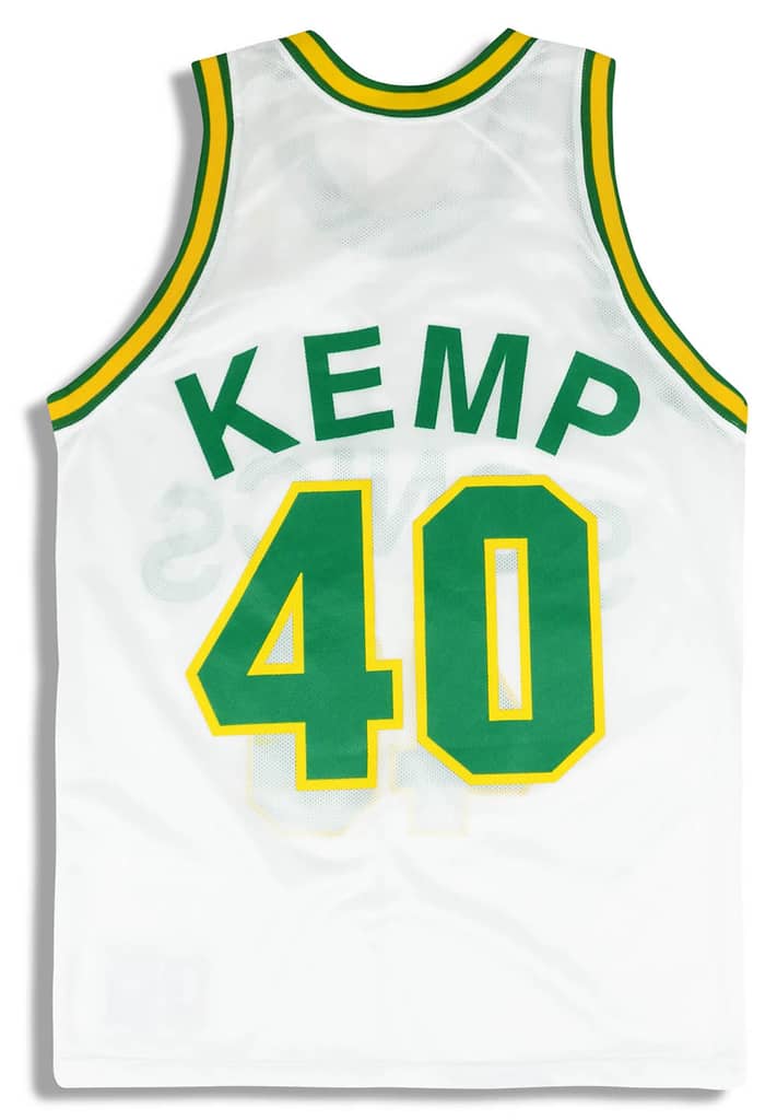 1991-95 Seattle Supersonics Kemp #40 Champion Jersey (Home) M