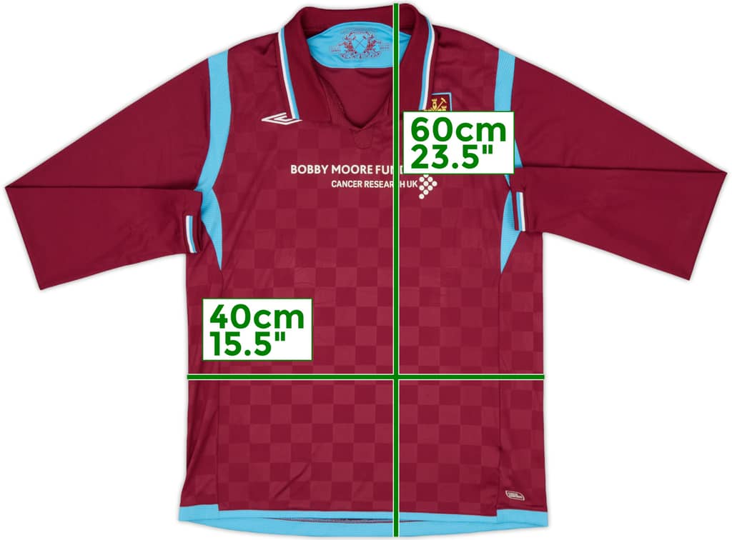 2009-10 West Ham Home L/S Shirt - 8/10 - (XL.Boys)