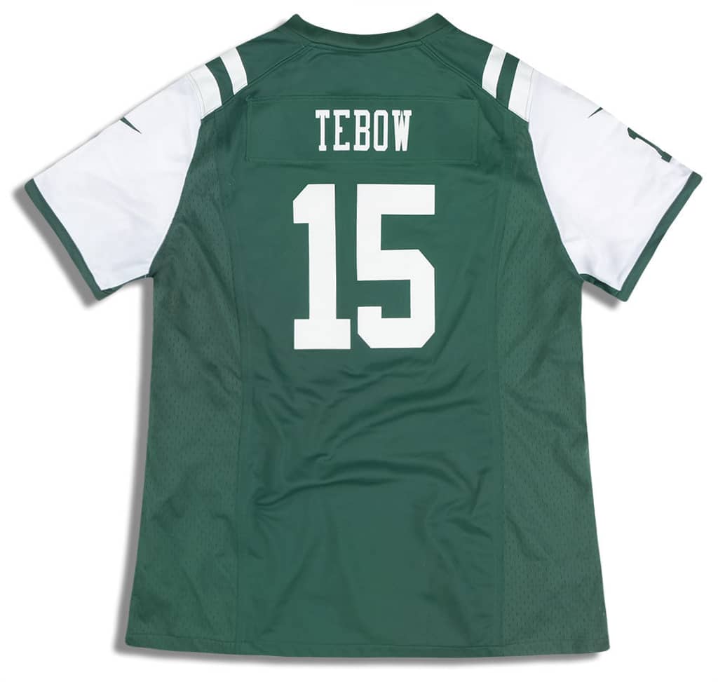 2012 New York Jets Tebow #15 Nike Game Jersey (Home) Womens (L)