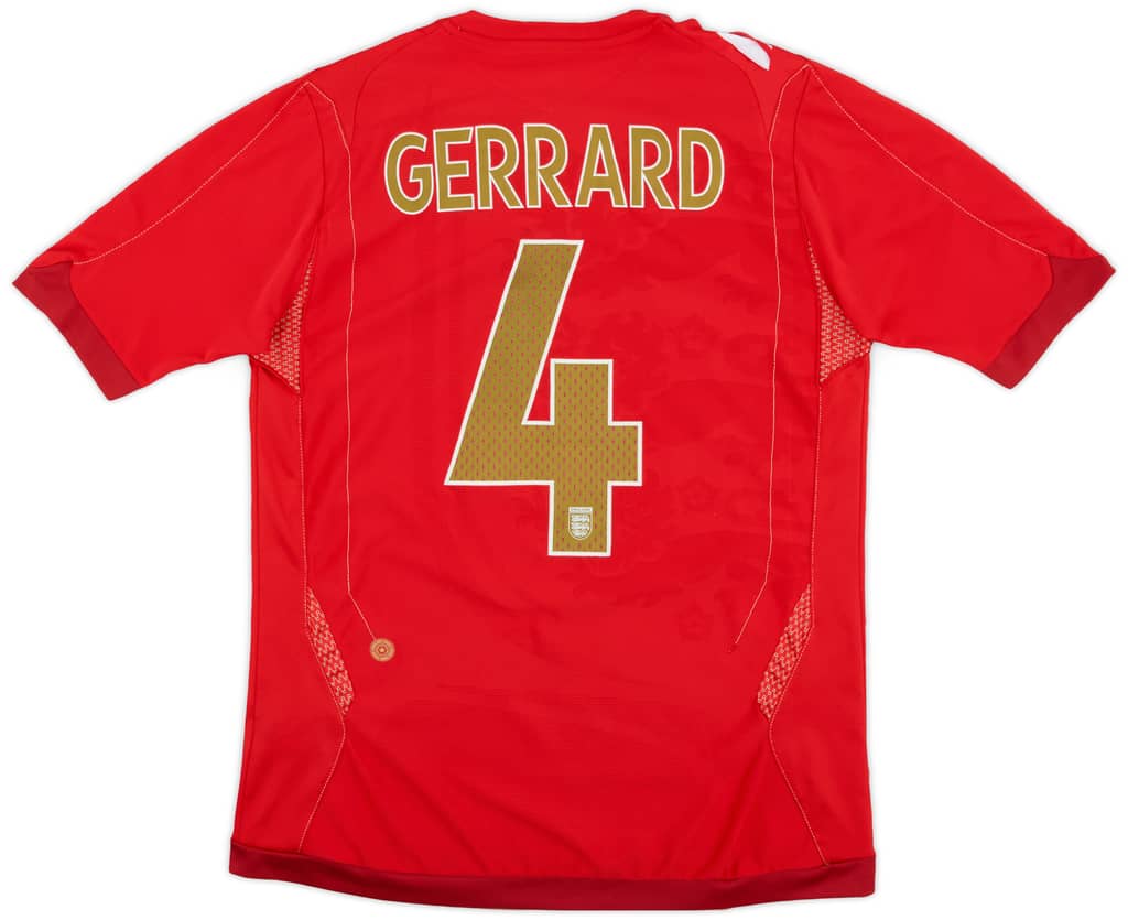 2006-08 England Away Shirt Gerrard #4 - 7/10 - (S)
