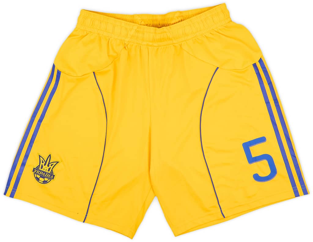 2010-12 Ukraine Player Issue Home Shorts #5 (Chyhrynskyi) - 7/10 - (L)